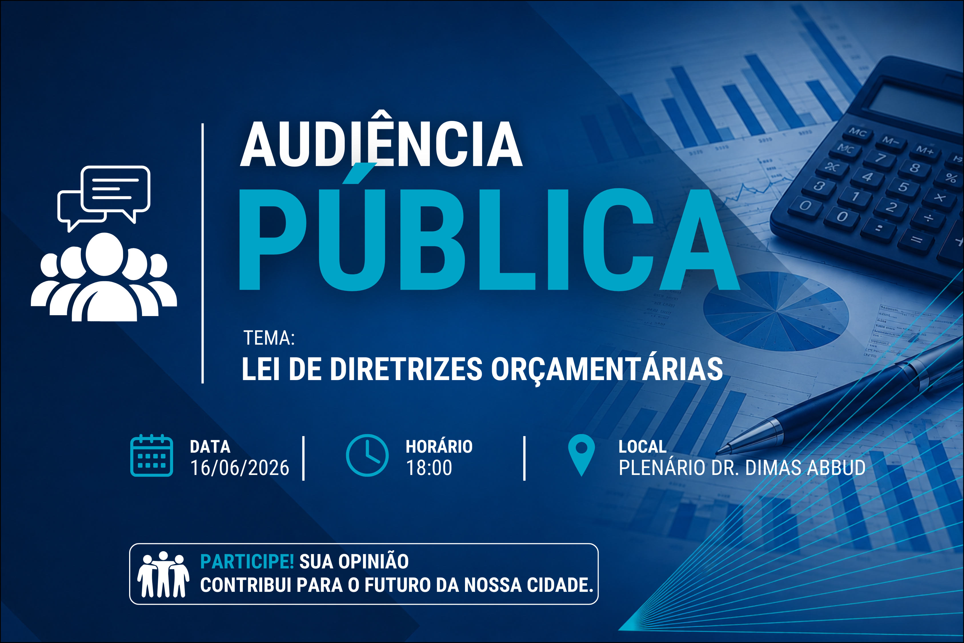 Câmara Municipal Convoca População para Audiência Pública da LDO 2027