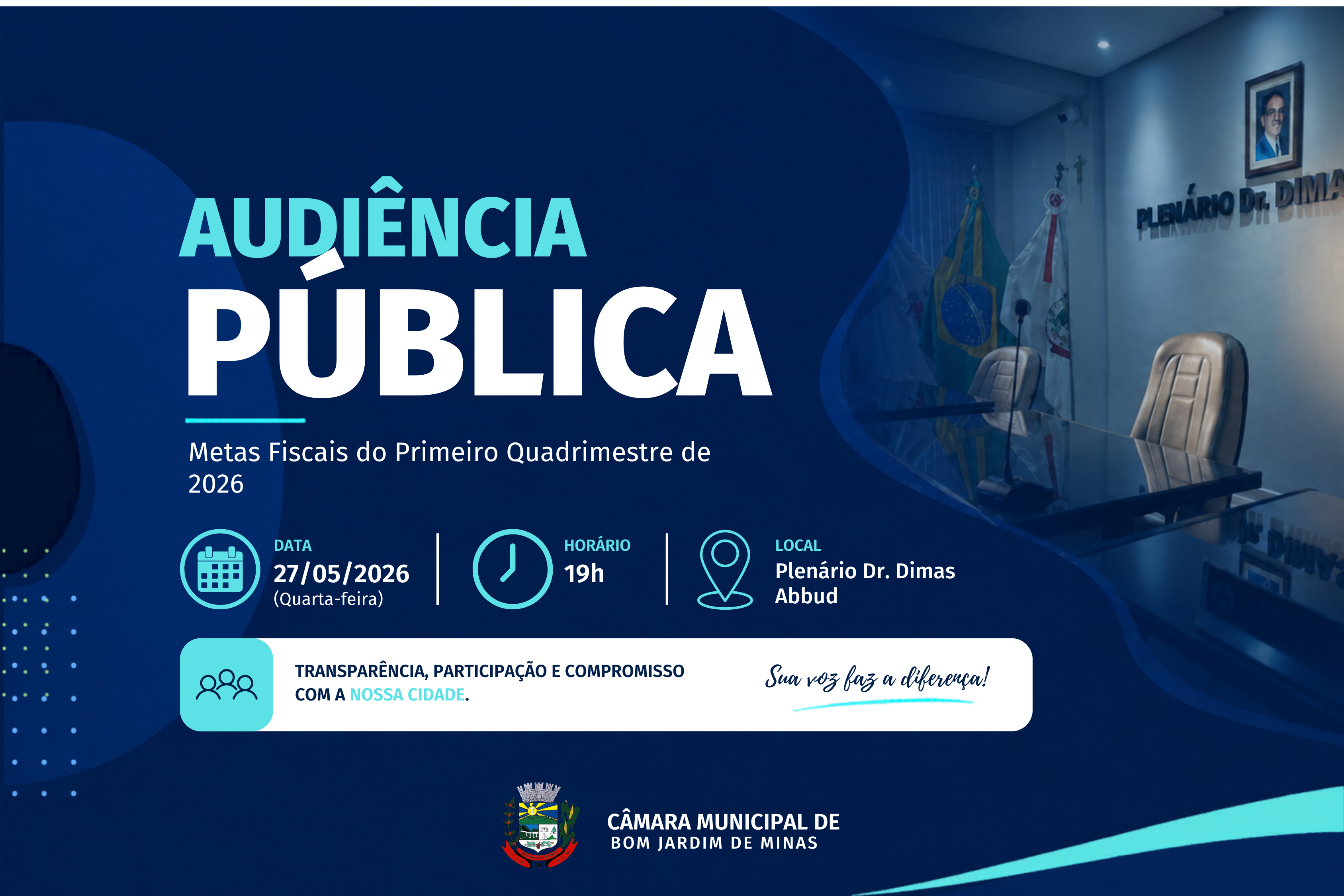 Câmara realiza Audiência Pública sobre Metas Fiscais no dia 27 de maio
